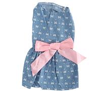Dog Summer Dress for Small Dogs | Sleeveless Polyester Vest with Bow | Cute Pet Clothes for Young Pets/Daily Use/Photo Shoots | Lightweight & Simple to Maintain (XZD225 bow S)