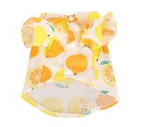 Dog Summer Shirts Lemon Print Breathable Cool Hawaiian Pet Shirts for Small Medium Puppy Dog Cat Cotton Fabric Snap Design Turn Down Collar (XL)
