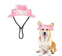 Dog Sun Hat,1PC Adjustable Princess Dog Bucket Hat with Ear Holes,Round Brim Dogs Visor Cap Pet Fisherman Hats for Pupies Small Dogs Cat Outdoor Sport (Pink, S)