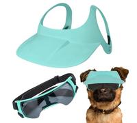 Dog Sun Hat, Adjustable Goggles Cap, 4.72x1.57in Pet Sunbonnet Ear Holes, Summer Doggy Visor, Small Breeds Protective Sunglasses for Puppies, Hot Weather and Outdoor Adventures