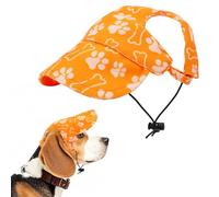 Dog Sun Hat Baseball Cap for Extra Large Puppy Doggie Doggy Cats with Ear Holes Adjustable Drawstring Waterproof UV Protection Paw Print Yellow XL