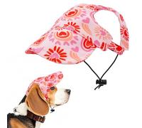 Dog Sun Hat Baseball Cap for XL Extra Large Puppy Doggie Doggy Cats with Ear Holes Adjustable Drawstring Waterproof UV Protection Heart Pink XL