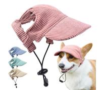 Dog Sun Hat, Cat Summer Beach Visor Hat Dog Baseball Cap,with Ear Holes, Adjustable Puppy Sunbonnet Headdress(Pink,XL)