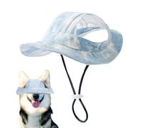 Dog Sun Hat Earholes, Sun Protection, Pet Visor, Outdoor Visor, Round Brim, Princess Style, Adjustable Chin Strap, Small and Small