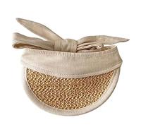 Dog Sun Hat UV Protections Outdoor Visors Costume Pet Straw Hats With Adjustable Chin Strap For Small Dog Straw Sun Hat Pet Costume Uv Protection For Small Dogs Yorkies Large Brim