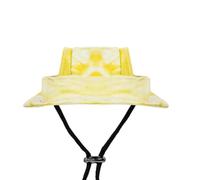 Dog Sun Hat with Ear Holes, Round Brim Princess Visor Hat Pet Bucket Hat Outdoor Adjustable with Strap For Smal Hat Chin Sun