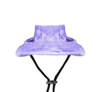 Dog Sun Hat with Ear Holes, Round Brim Princess Visor Hat Pet Bucket Hat Outdoor Strap Sun Adjustable Chin Hat with For Smal