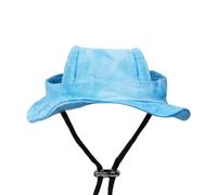 Dog Sun Hat with Ear Holes, Round Brim Princess Visor Hat Pet Bucket Hat Outdoor with Sun Adjustable Chin Strap Hat For Smal