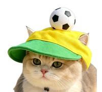 Dog Sun Hat with Ear Holes Soccer Design Sun Protection Cat Visor