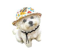 Dog Sun Hat with Net Front for Sun Defense and Anti Chew Feature Perfect for Outdoor Activities Pet Security
