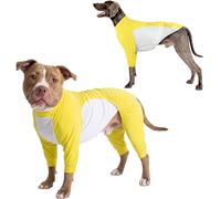 Dog Sun Protection Cooling Suit, Quick-Dry Breathable Jumpsuit for Large & Medium Dogs Cooling Medical Suit Outdoor Dirt-Resistant, Grass Seed Protection Clothes(Yellow, M)