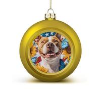 Dog Sunflower Butterfly U.S. Flag Christmas Balls for Tree Decoration PC Baubles Hanging Ornaments Festive Decor 1PCS