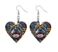 Dog Sunflower U.S. Flag Butterfly Artistic Wooden Earrings Pendant Vintage Earring Hooks Trendy Vacation Dangle Boho Eardrop Apricot Shaped