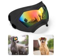 Dog Sunglasses, Dog Goggles for Large and Medium Breed with Adjustable Strap, UV Protection, Windproof, Waterproof, Dustproof and Snowproof, Dogs Eyes Protection, Wide Snout Rest, Soft Frame, Black A