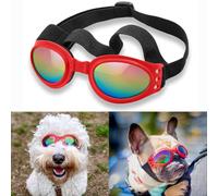 Dog Sunglasses Dog Goggles for Medium Large Breed Dogs, Wind Dust Fog Protection Eye Wear Pet Glasses with Adjustable Strap for Motorcycle Car Driving Bike Riding Hiking Swimming Over 15lbs