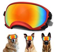 Dog Sunglasses, Dog Goggles with Adjustable Strap, UV Protection, Windproof, Suitable for Large Medium-Dogs, Dogs Eyes Protection