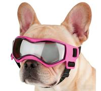 Dog Sunglasses - UV Wind Protection Puppy Eye Wear with Adjustable Strap | Small Dog Goggles | for Running Motorcycle Rides Hiking Beach Outings Road Trip Travel