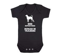 Dog supervised - Human in Training Baby Grow Vest, 0-3 Months, Black