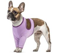 Dog Surgery Recovery Suit, Dog Baby Grow after Surgery with Legs Alternative to a Cone Of Shame Stops Pet Licking Leg Wounds(Purple, S)