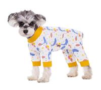Dog Surgery Recovery Suit for Male/Female,Dog Anti-Hair Anti Licking Pajamas Onesie,Wound Protection Puppy E-Collar & Cone Alternative Jumpsuit For Small Medium Dogs_L(White Whale)