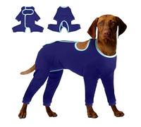 Dog Surgery Recovery Suit Long Sleeves,Post Surgery Back Leg Protector,Breathable Dog Surgical Recovery Suit,Adjustable Surgical Onesie,Dogs Surgical Suits,Blue (L(Chest Girth:21-25"))