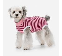 Dog Surgery Recovery Suits, Sleeveless Dog Recovery Suit Female, E-Collar & Cone Alternative Surgical Suit for Small and Medium Dogs After Surgery, Striped Dog Onesie Pajamas