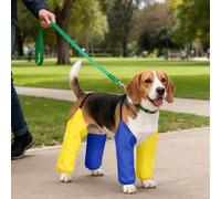 Dog Suspender Boots - Dog Boots Leggings, Adjustable Protective All-Weather Dog Pants, Dogs Walkee Paws Shoes, Boots & Paw Protectors (Yellow & Blue, L)