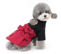 Dog Sweater Dresses for Small Dogs Girl Dog Winter Clothes Cold Weather Pullover Dog Sweater with Bowtie Cute Cat Skirt Coat Apparel Warm Knitted Puppy Sweater for Chihuahua Yorkies