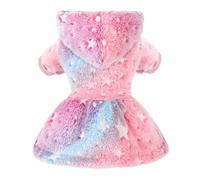 Dog Sweater Fleece Dog Hoodie Winter Puppy Clothes for Small Dogs Boy Girl Pet Cold Weather Doggie Coats Fall Doggy Sweatshirt for Chihuahua Yorkie Cat Sweater Costume (Rainbow Stars, Medium)