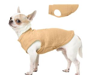 Dog Sweater Fleece - Khaki, XS - Stretchable Sleeveless Vest | Warm Lightweight Sweatershirt, Pullover Design for Puppy,Chihuahua Clothes,Winter Outdoor Base Layer Shirt