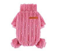 Dog Sweater for Small Dogs Boy Girl, Turtleneck Pullover Valentine's Day Dog Pajamas Thick Warm Clothes, Cold Weather Fleece Coat Puppy Pjs Chihuahua Yorkie Onesies Pet Doggie Male Female, Rose, XXS