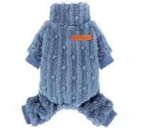 Dog Sweater for Small Dogs, XXS Dog Sweaters Turtleneck Doggie Pajamas Jumpsuits, Small Doggy Clothes Girl Boy, Cold Weather Puppy Onesie Outfits Yorkie Chihuahua Apparel, Blue,M