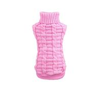 Dog Sweater High Elastic Solid Color Warm Cat Turtleneck Sweater Dog Jumper Pet Clothes,Dog Clothes Kitten Puppy Winter Knitted Crochet Jumper Pet Apparel for Small Medium Large Dogs Cats Pink L