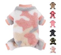 Dog Sweater Pajamas for Small Dogs - Super Soft Warm Pjs, Cute Pet Clothes, Jumpsuits, Plush Puppy Onesie Outfits for Chihuahua Yorkie - Girl Boy