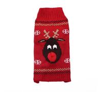 Dog Sweater Red-Nosed Design Soft Winter Clothes for Small
