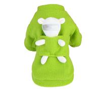 Dog Sweater Thickened Winter Apparel Knitting Wool Cute Bear Toy Shape Warm Clothing for Small Dogs and Cats Soft Wool Material (S)