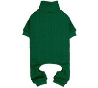 Dog Sweater Turtleneck Knitted Pet Clothes Solid Color Puppy Sweater Warm Dog Sweaters for Medium Dogs(Green&M)