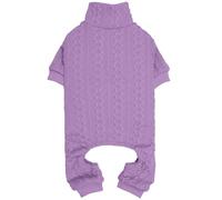 Dog Sweater Turtleneck Knitted Pet Clothes Solid Color Puppy Sweater Warm Dog Sweaters for Small Medium Dogs(Purple&S/M)