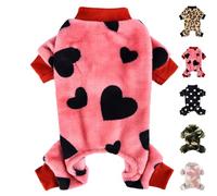 Dog Sweater Valentine's Day Dog Pajamas for Small Dogs Girl Boy Super Soft Warm Small Dog Sweater Pjs Cute Pet Clothes Dog Sweaters Jumpsuits Plush Puppy Onesie Outfits for Chihuahua Yorkie