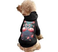 Dog Sweater Warm Dog and Cat Clothes Winter Dog Coat with Hoodie Soft Pet Clothes XS-2XL Cold Weather Flock of Tropical Flamingos Dog Jacket for Small Medium Dogs and Cats