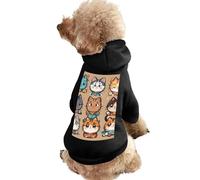 Dog Sweater Warm Dog and Cat Clothes Winter Dog Coat with Hoodie Soft Pet Clothes XS-2XL Cold Weather Many Cartoon Cats Dog Jacket for Small Medium Dogs and Cats