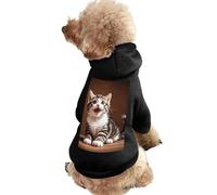 Dog Sweater Warm Dog and Cat Clothes Winter Dog Coat with Hoodie Soft Pet Clothes XS-2XL Cold Weather Cute Happy Kitten Dog Jacket for Small Medium Dogs and Cats