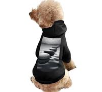 Dog Sweater Warm Dog and Cat Clothes Winter Dog Coat with Hoodie Soft Pet Clothes XS-2XL Cold Weather Grey Zen Stones Picture Dog Jacket for Small Medium Dogs and Cats