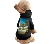 Dog Sweater Warm Dog and Cat Clothes Winter Dog Coat with Hoodie Soft Pet Clothes XS-2XL Cold Weather Tropical Coconut Trees Beach Dog Jacket for Small Medium Dogs and Cats