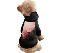 Dog Sweater Warm Dog and Cat Clothes Winter Dog Coat with Hoodie Soft Pet Clothes XS-2XL Cold Weather Rose Color Blush and Black Dog Jacket for Small Medium Dogs and Cats