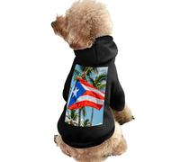 Dog Sweater Warm Dog and Cat Clothes Winter Dog Coat with Hoodie Soft Pet Clothes XS-2XL Cold Weather Puerto Rico Flags Frog Palm Trees Dog Jacket for Small Medium Dogs and Cats