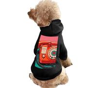 Dog Sweater Warm Dog and Cat Clothes Winter Dog Coat with Hoodie Soft Pet Clothes XS-2XL Cold Weather England UK Retro London Telephones Dog Jacket for Small Medium Dogs and Cats