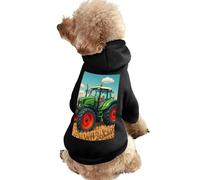 Dog Sweater Warm Dog and Cat Clothes Winter Dog Coat with Hoodie Soft Pet Clothes XS-2XL Cold Weather Fantasy Farm Tractor Dog Jacket for Small Medium Dogs and Cats