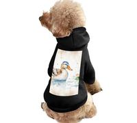 Dog Sweater Warm Dog and Cat Clothes Winter Dog Coat with Hoodie Soft Pet Clothes XS-2XL Cold Weather Watercolor Duck Dog Jacket for Small Medium Dogs and Cats