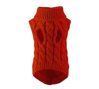 Dog Sweater, Winter Knitted Dog Jumper for Small Dogs, Warm Comfort Fleece Lined Puppy Clothing Coat, Soft Yarn Pullover for Chihuahua Dachshund, Autumn & Winter Wear(Wine red,L)